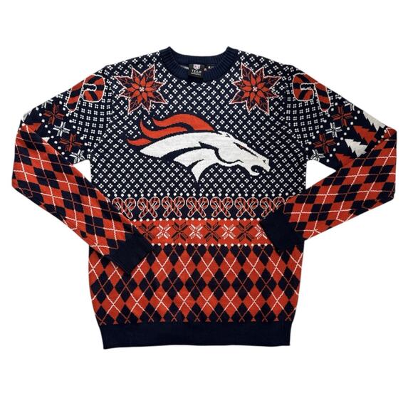 Team Apparel Other - Denver Bronco Sweater NFL Team Apparel Medium Orange Blue Game Day Holiday 2025